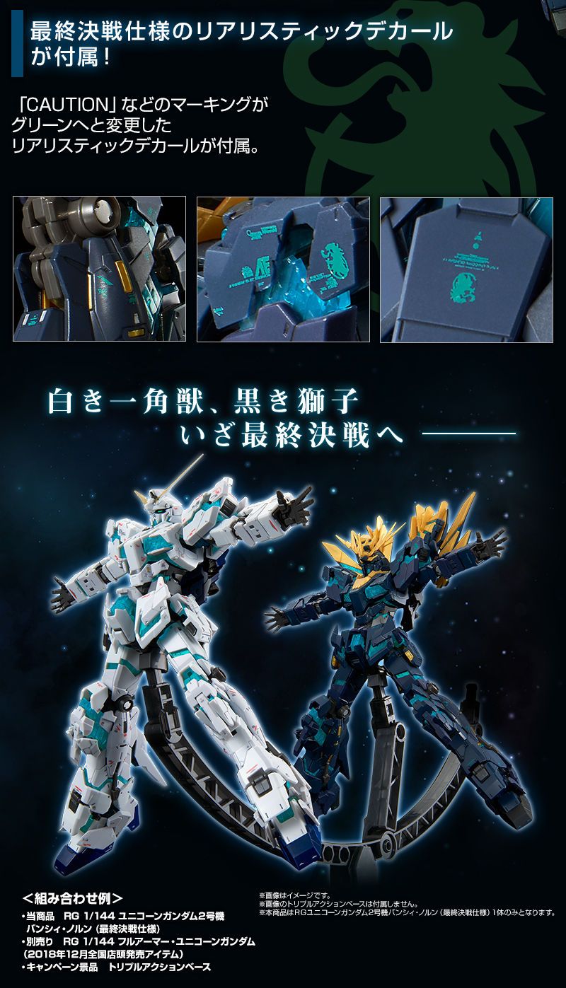 RG 144 バンシィ・ノルン 最終決戦仕様 アームドアーマー