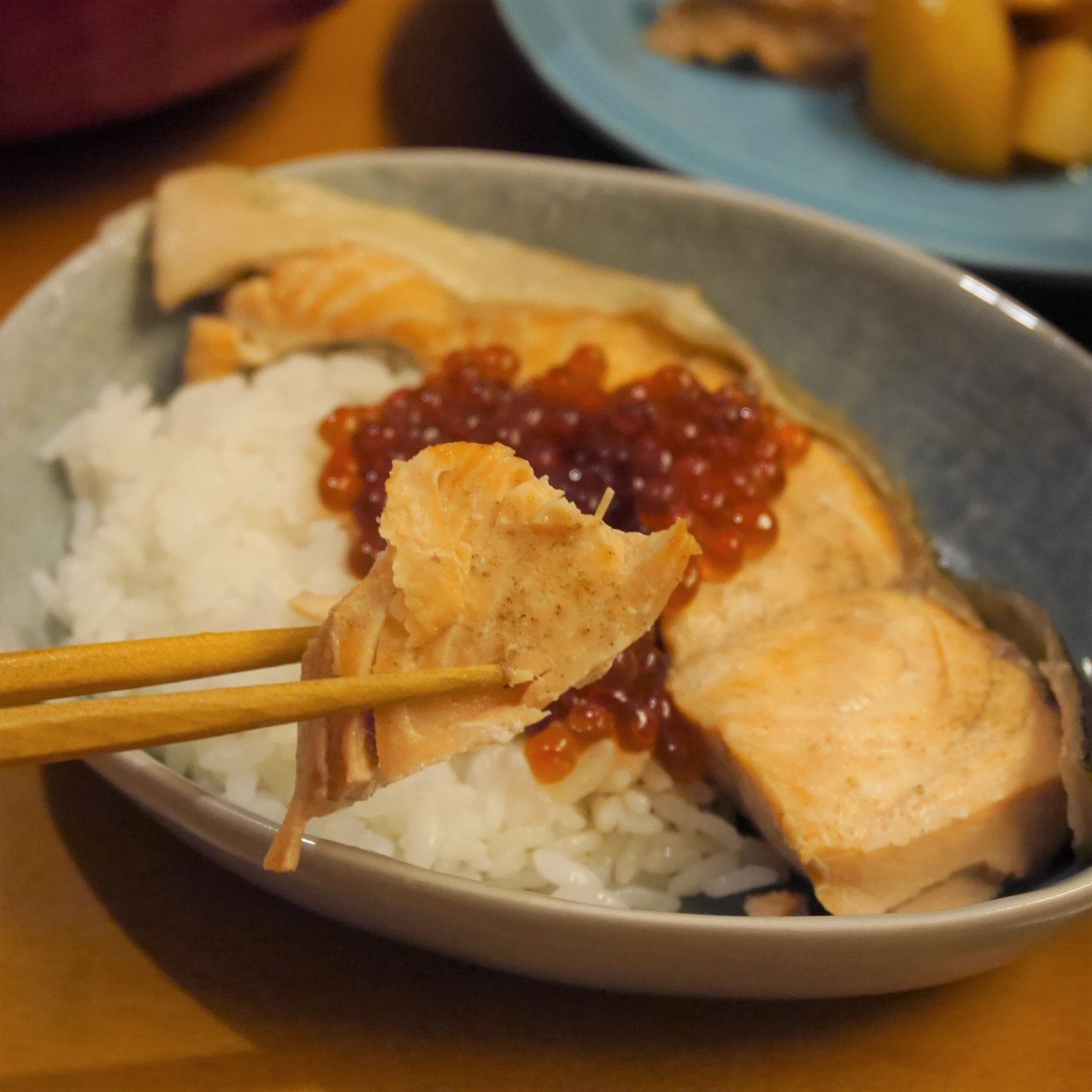 クックパー®レンジで 焼き魚ボックス_親子ごはん_鮭_up