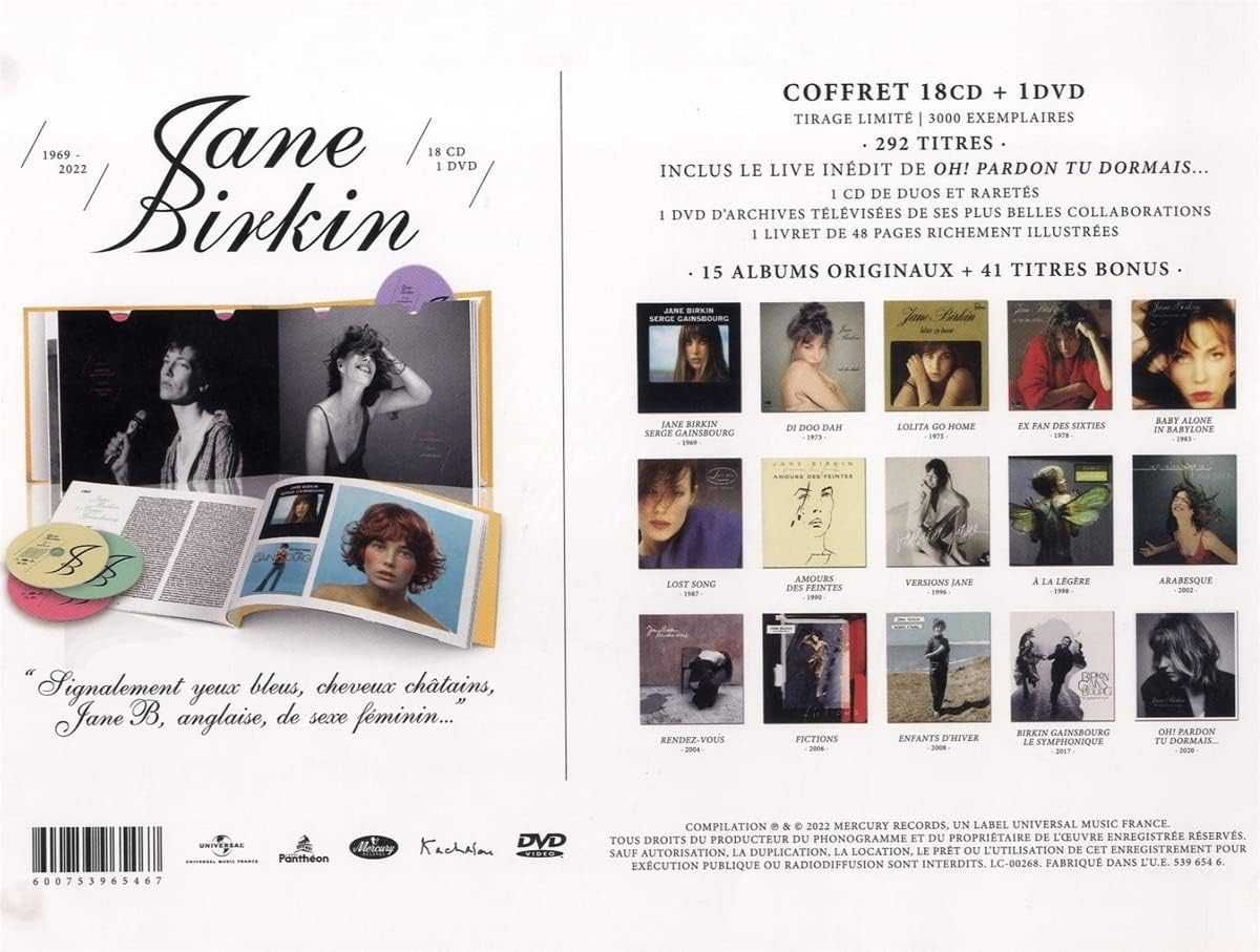 ☆ジェーン・バーキン♪1969-2022【Coffret 18CD+1DVD-Tirage limite】！ | ルゼルの情報日記 - 楽天ブログ