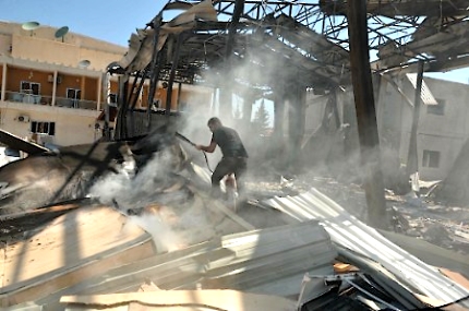 シリア首都近郊のテレビ局を反体制派が襲撃2.jpg