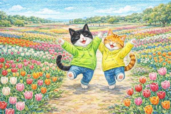 火の山公園トルコチューリップ園のイメージイラスト