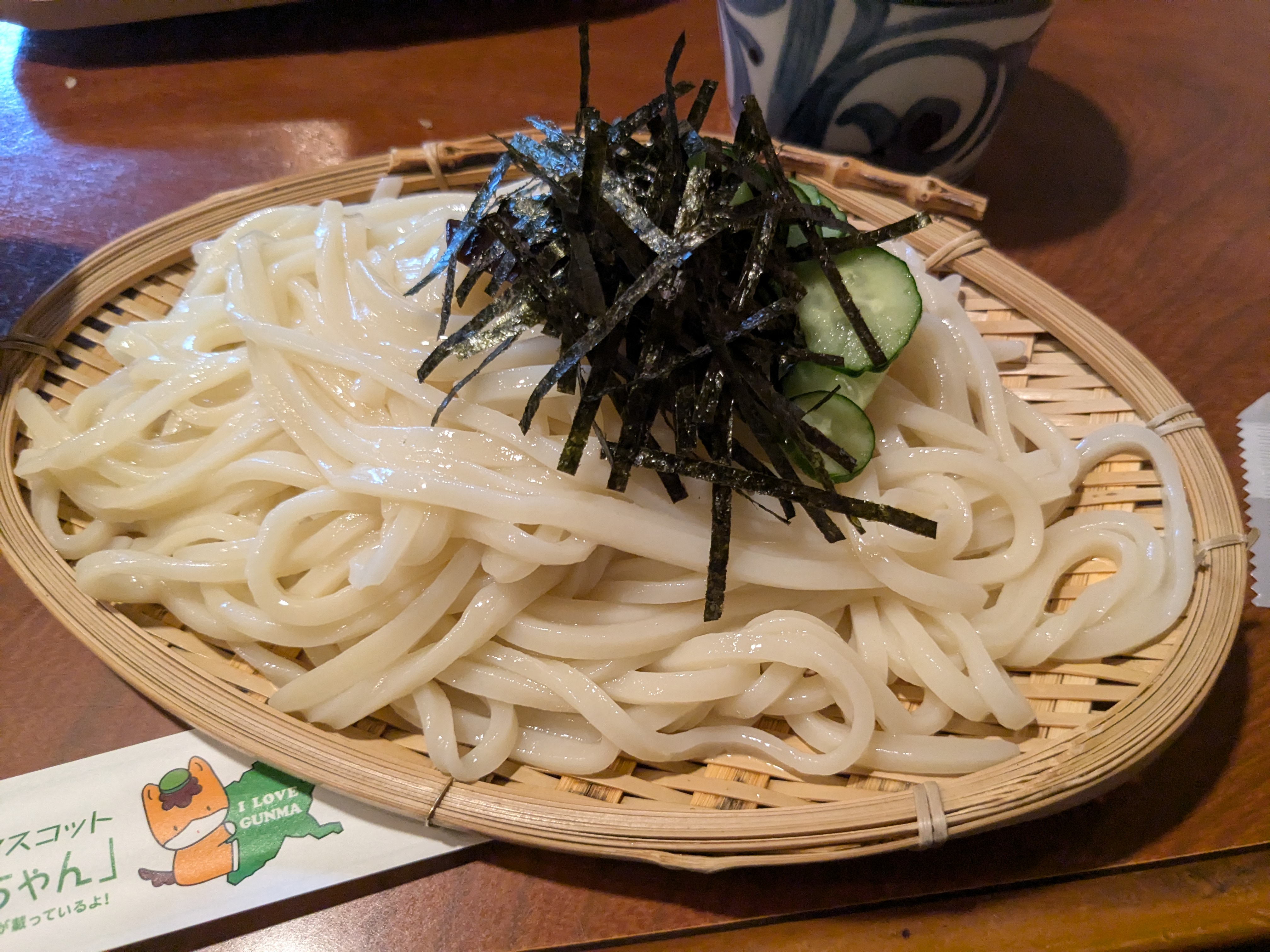 群馬県北群馬郡吉岡町　手打ちうどん 山一屋　もり　並盛りうどんも結構な量