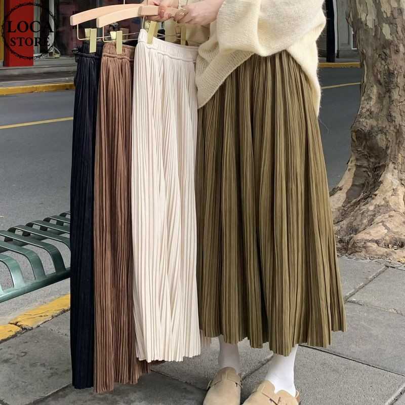 レトロチェックAラインハイウエストプリーツスカート main image 1