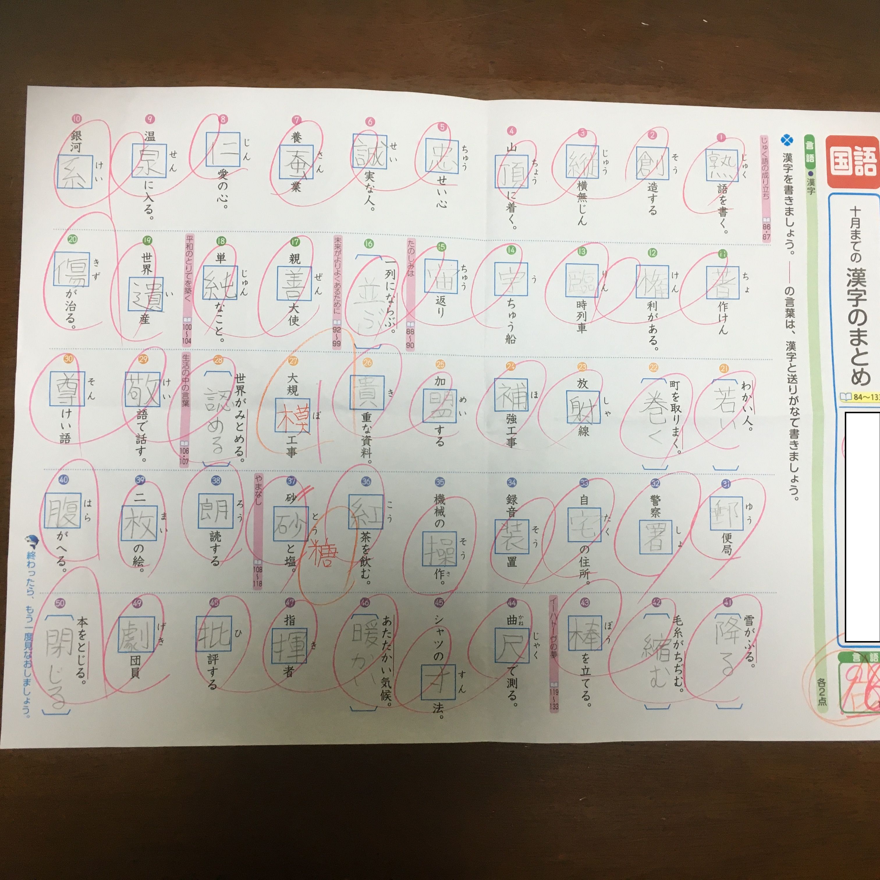 最も好ましい 1 学期 小学三年生 漢字 50問テスト シモネタ
