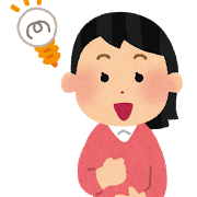 ひらめいた人のイラスト（女性）