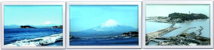 江の島から富士山を見る
