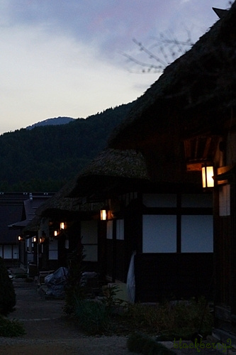 夜の大内宿