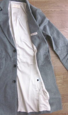 Maison de Reefur 同型 ウールカシミヤチェスターコート グレー M 6500円+送料945円Side by Side4.JPG
