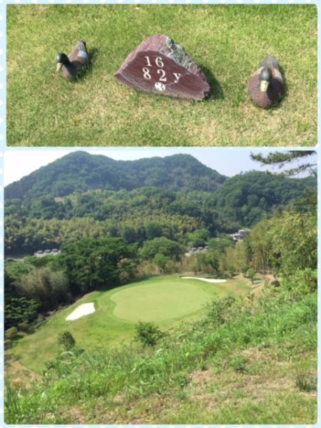 ものすごい打ちおろしのショートホール
