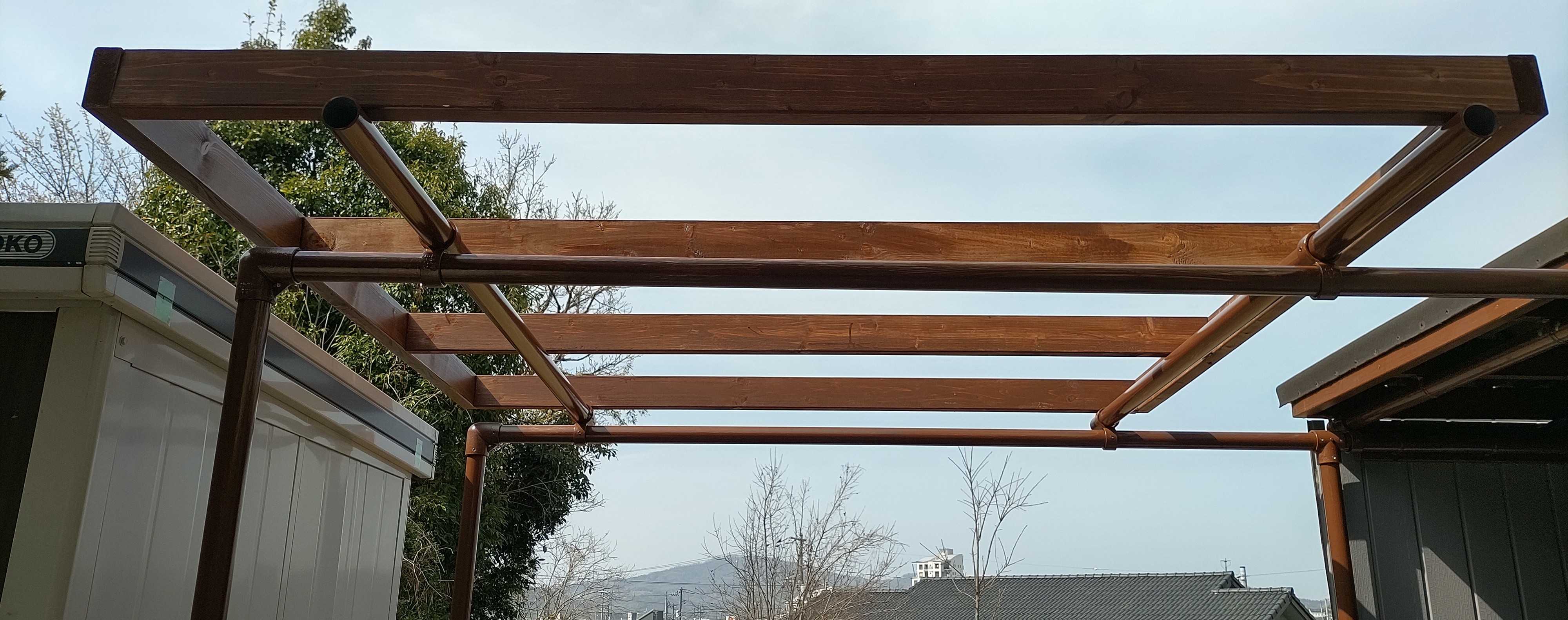 自転車小屋拡張⑥ 波板下地木枠作成前半 | ぺこぺこ日記 ドケチ