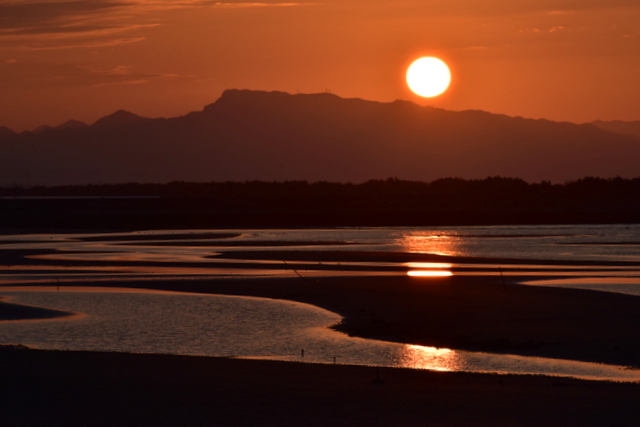 真玉海岸の夕日
