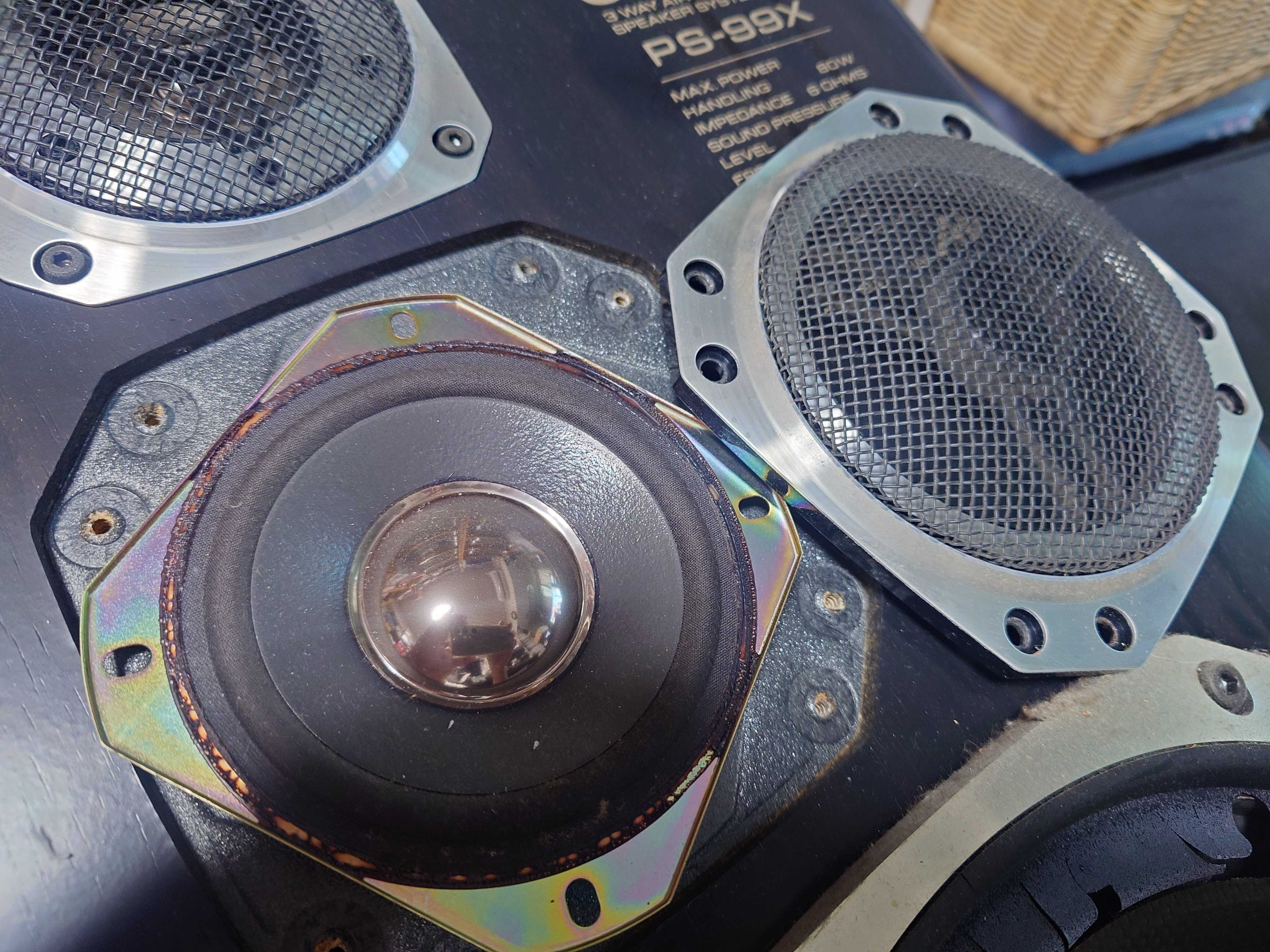 ONKYO Radian SD9のスピーカーPS-99Xウーファーエッジ交換修理