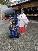 初詣巫女さんと