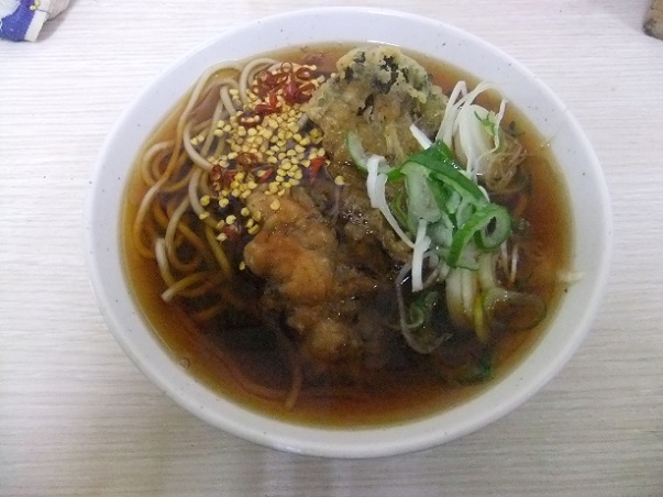 一由そば@日暮里のそば(小)+ゲソ天(半)+ブロッコリー天1