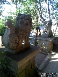 右側狛犬の背中