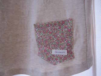 ドルマンTシャツ（ベージュ接結）ポケット