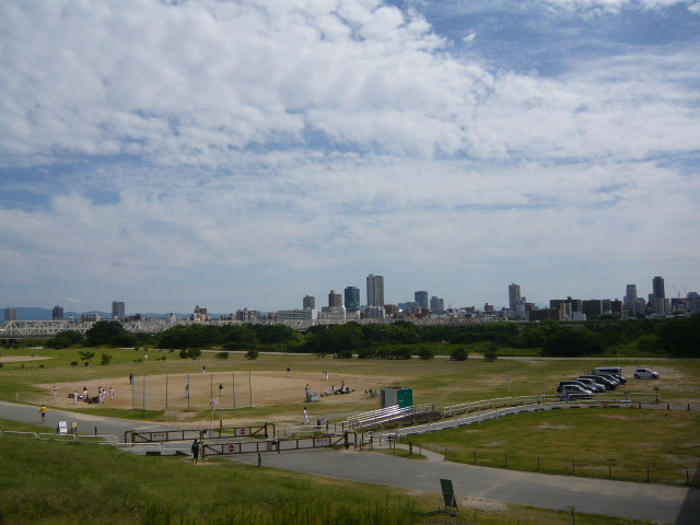 河川敷で野球