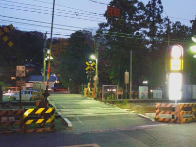 北鎌倉踏切夕2012年12月