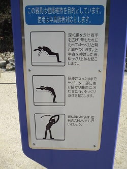 公園でストレッチ