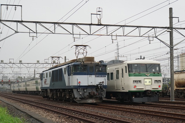 EF64 1053牽引 長野ロングチキ工臨 & 鹿島 & 185系訓練運転4