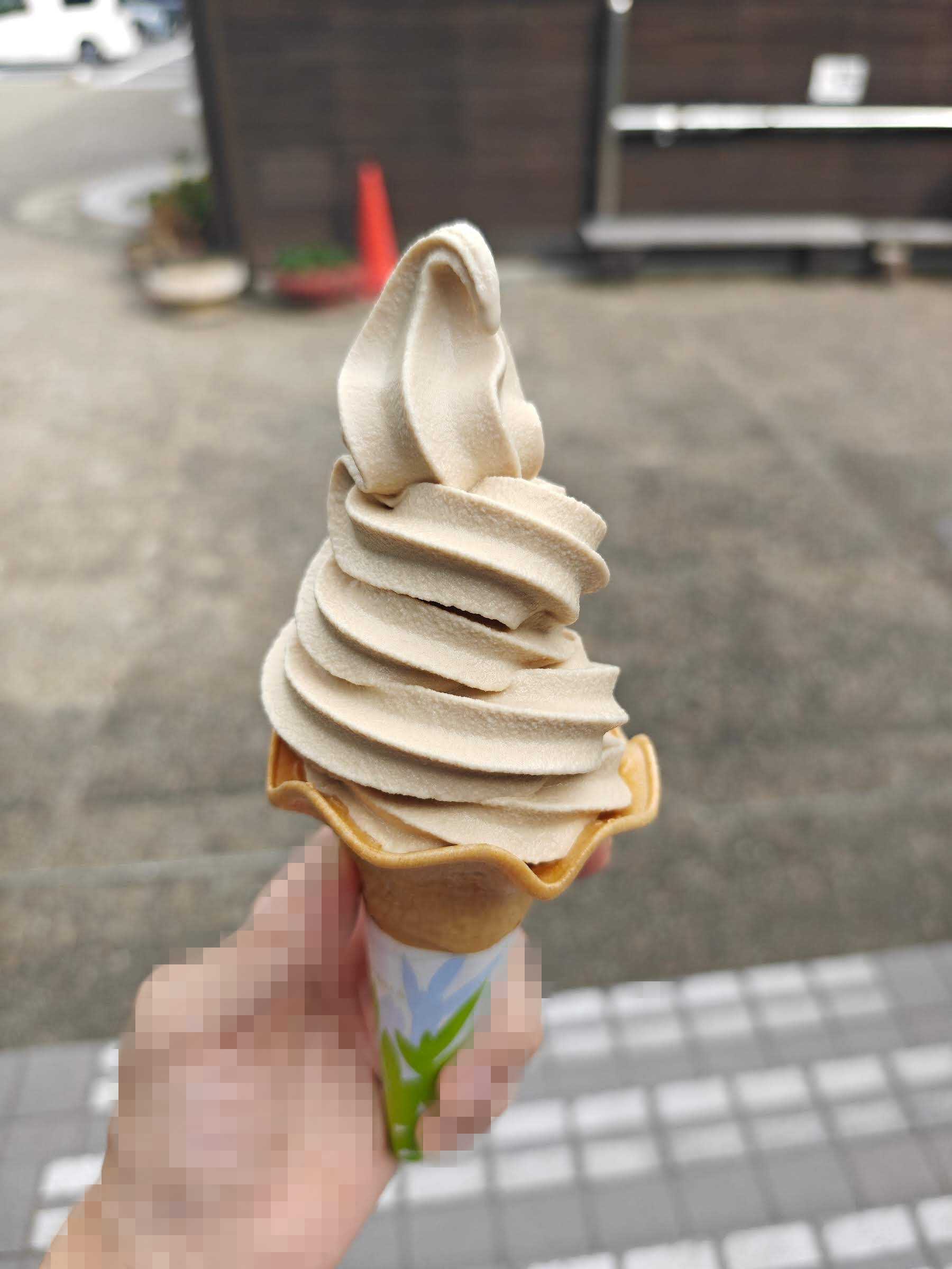 岐阜県関市　道の駅平成　水遊び後のお楽しみの関牛乳ソフトクリーム
