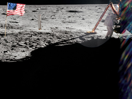 Neil Armstrong on the moon