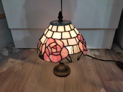 ピンクの蘭の8面ランプ | ステンドグラス工房かわもと