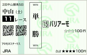 バリアーモ(150314)単勝