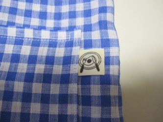 キッズエプロン（青ギンガム）タグ