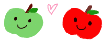 イラスト　リンゴ２個