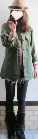 スタッズ バックピース ミリタリーシャツ カーキ ARMY 4990円 レビュー記入で送料込ONE LOVE LA CELEB SELECT SHOP7.JPG
