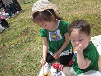 消防演習・芝生