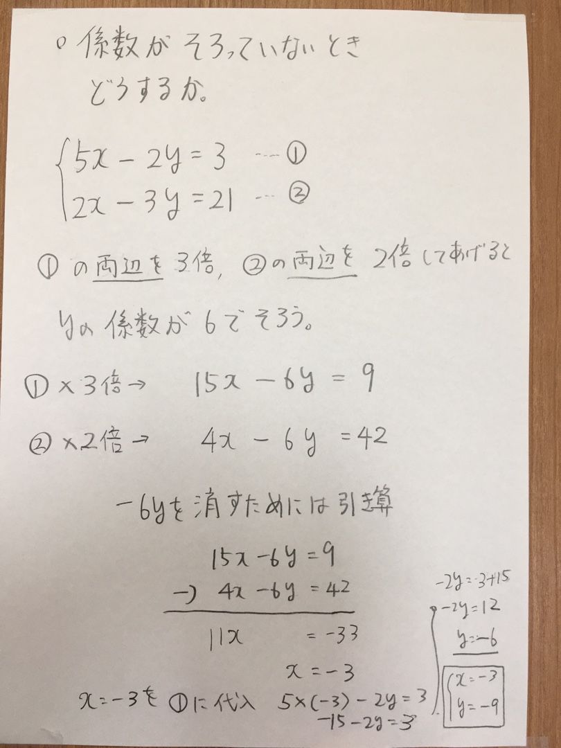 学習指示 中2 数学 連立方程式 テキストp 32 坂東市進学塾 スタディ ポート 港日記 楽天ブログ