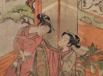 東博10室 （1/2～）3：正月飾り、羽根突きの作品（春信、湖龍斎