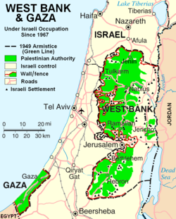 パレスチナ自治政府の位置