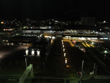 高知ホテル部屋からの景色夜