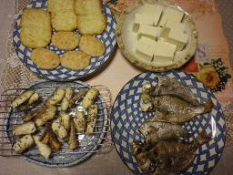 えぼ鯛　鯛の揚げ物　奴　ハッシュドポテト　海老進上629.JPG