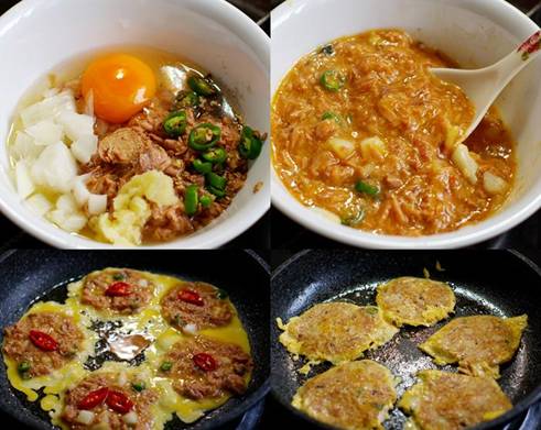 韓国料理 レシピ ツナと卵のジョン