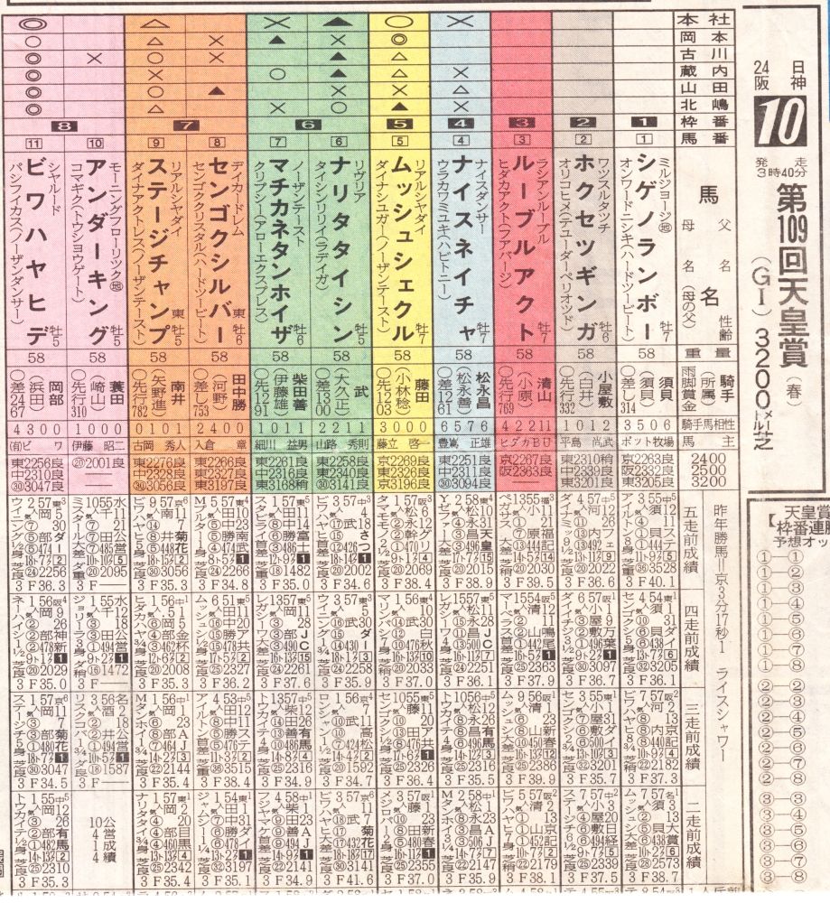 昔のスポーツ新聞 天皇賞 春 １９９４年 １９９５年 白い稲妻 多摩の黒酢 ほぼ競馬なブログ Since 06 楽天ブログ