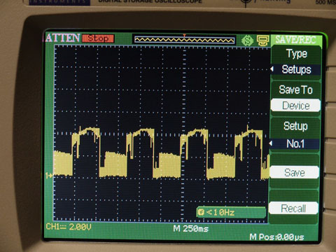 私のナノトラッカーの異常波形(知人提供)