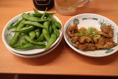 枝豆とネギ焼き鳥.JPG