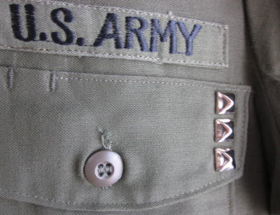 スタッズ バックピース ミリタリーシャツ カーキ ARMY 4990円 レビュー記入で送料込ONE LOVE LA CELEB SELECT SHOP4.JPG
