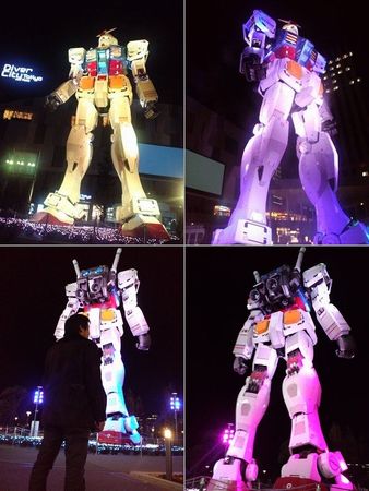 夜のガンダム！