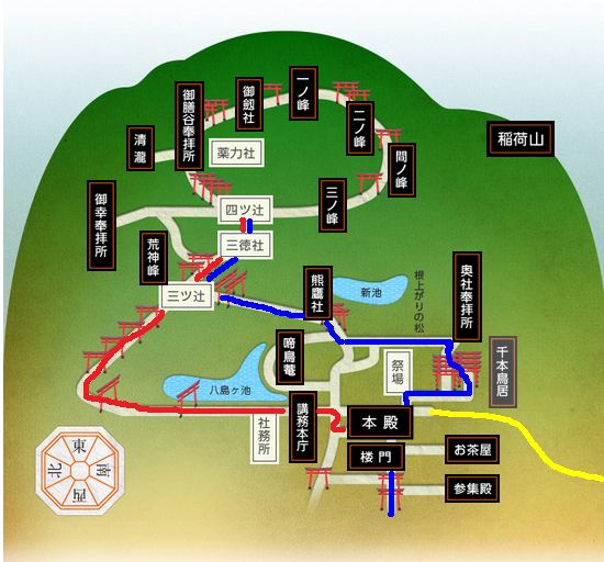 京都 伏見稲荷大社 きつね 千本鳥居 旅 地図 マップ