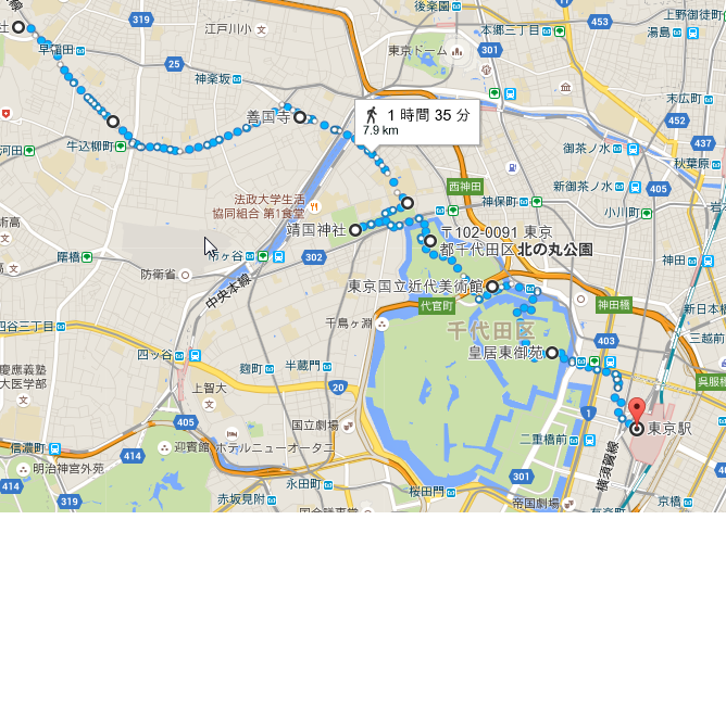 穴八幡宮～東京駅