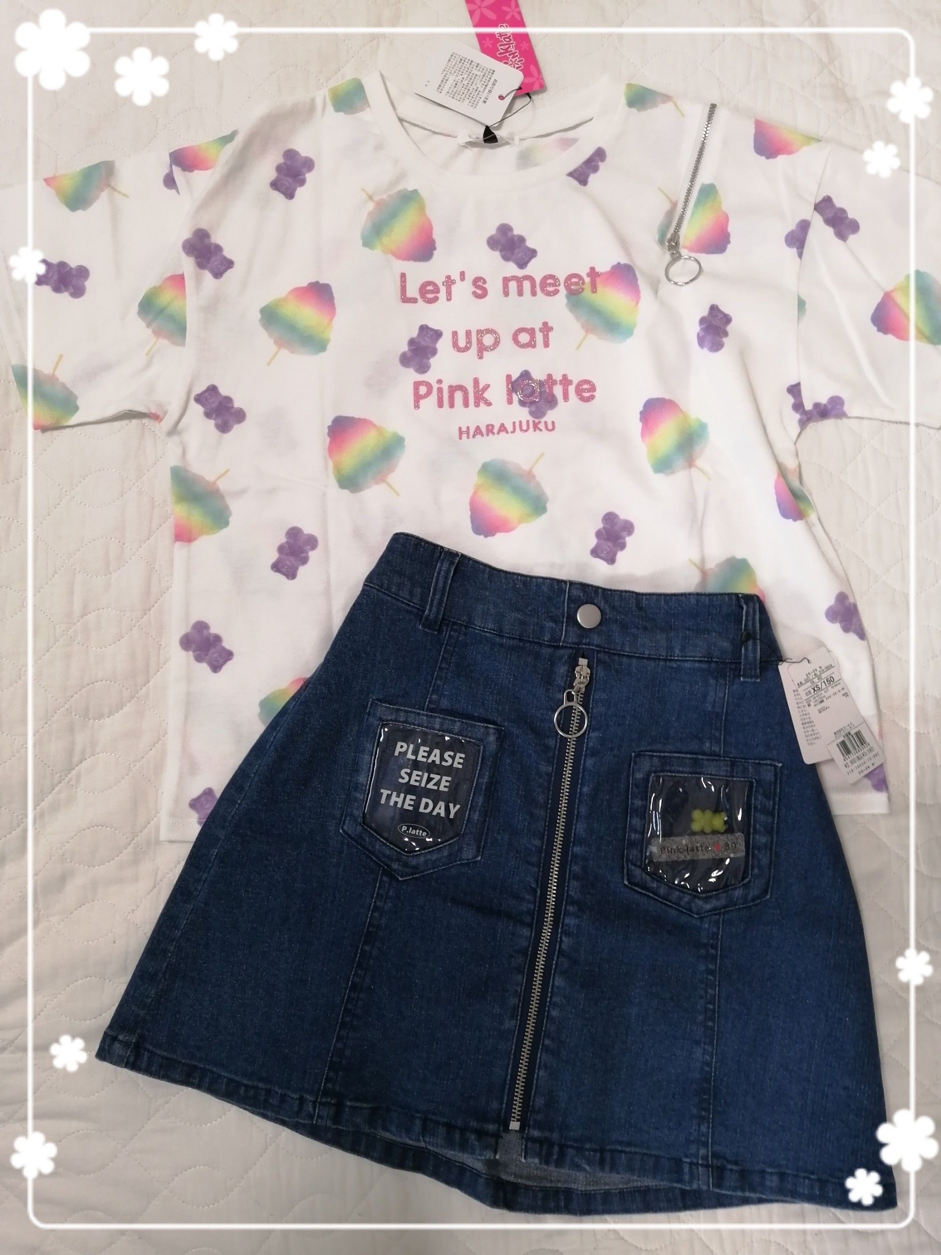 ピンクラテ♡PINK-LATTE デニムスカート XS150 - スカート