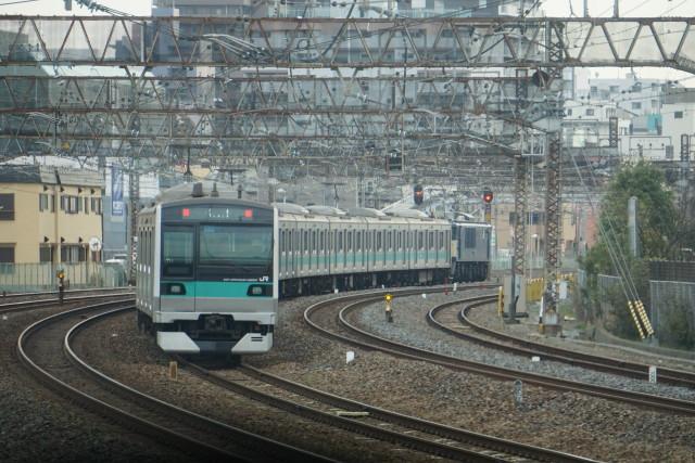 DE11 1041牽引 田端&EF64 1031牽引 E233系マト配給4