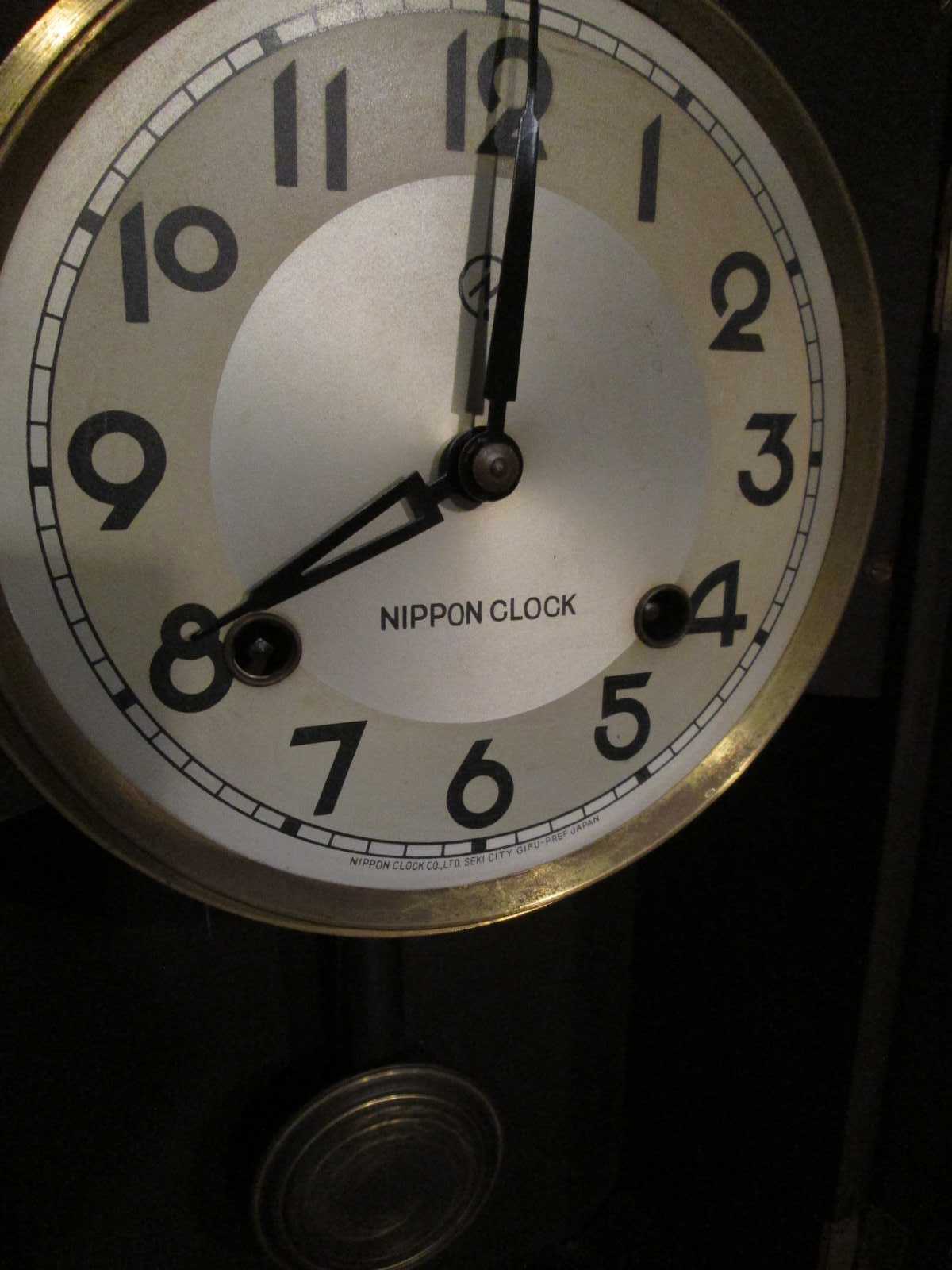 NIPPON CLOCK 柱時計 刃物で有名な岐阜県関市で作られた精密柱時計のニッポンクロック／日本