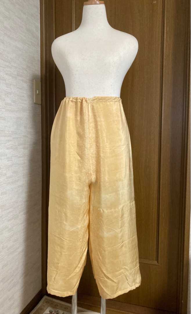 黄変した着物の胴裏で、ワイドパンツのインナーを縫う