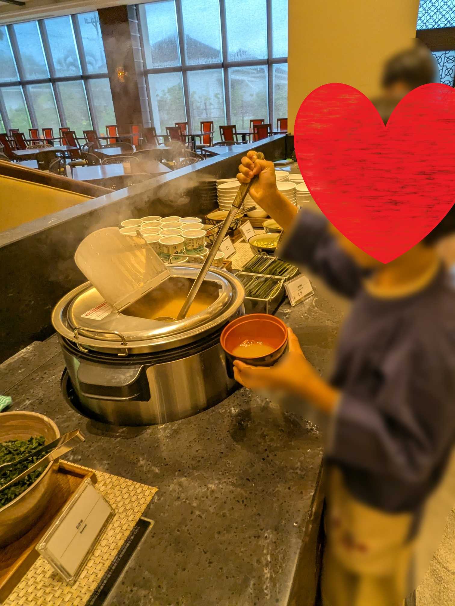 フサキビーチリゾート 子連れ朝食ビュッフェ　メニュー　味噌汁